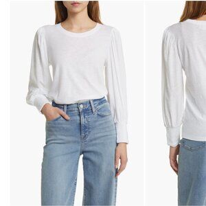 Anthropologie White Long Sleeve Tee